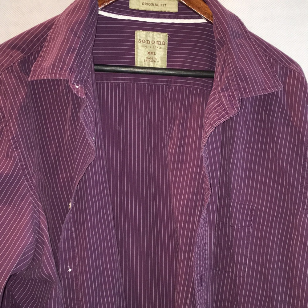 Sonoma Original Fit Long Sleeve Casual Button Down Cotton Shirt | XXL